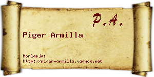 Piger Armilla névjegykártya